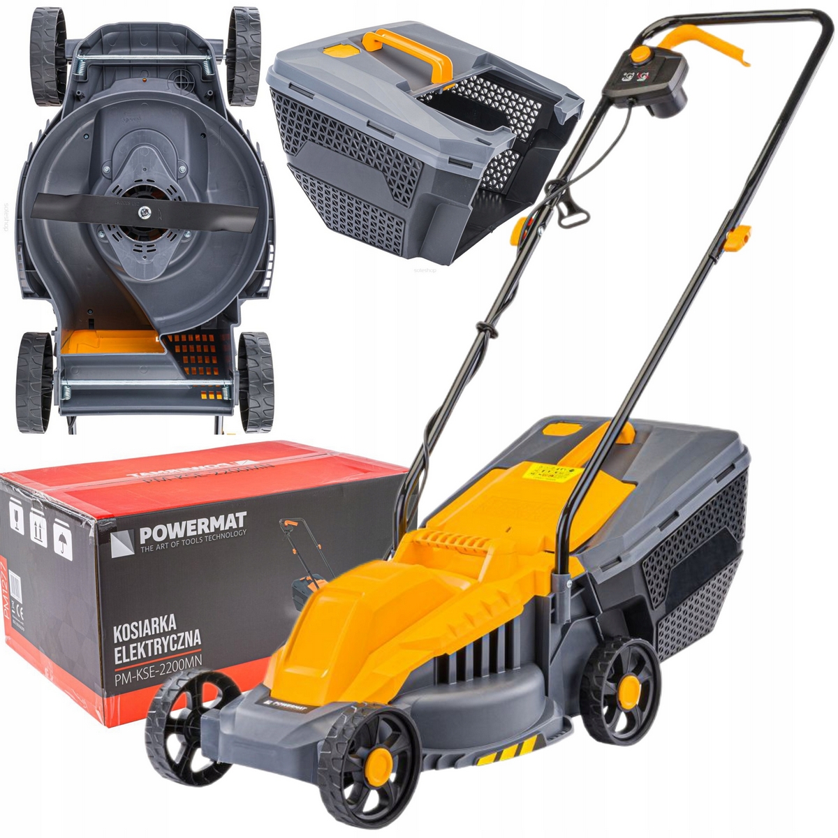 Powermat elektrická kosačka na trávu 2200 W, 30 l